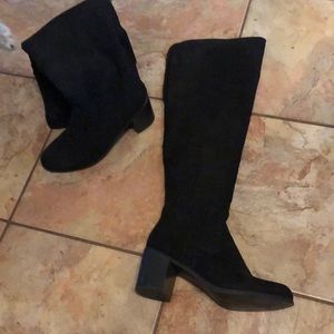Women’s black knee high boots, size 8